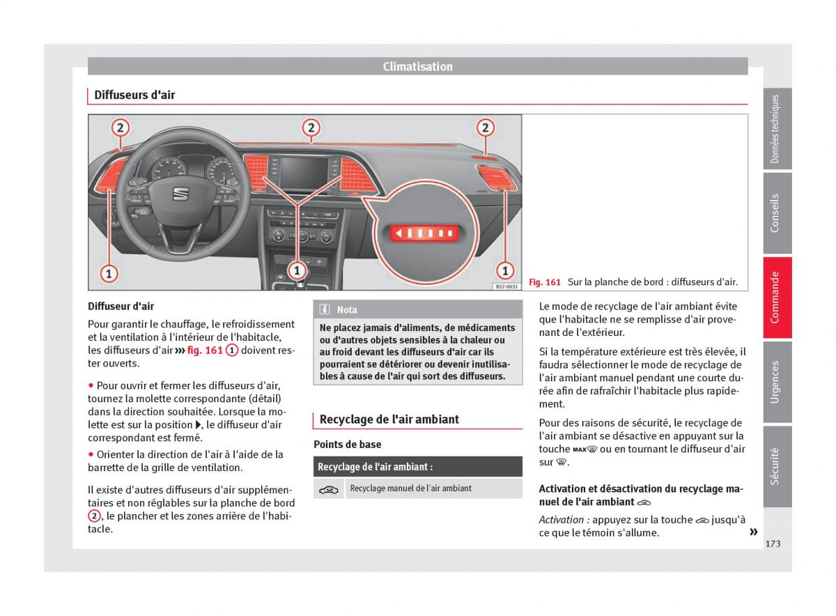 manuel du propriétaire  Seat Ateca manuel du proprietaire / page 175