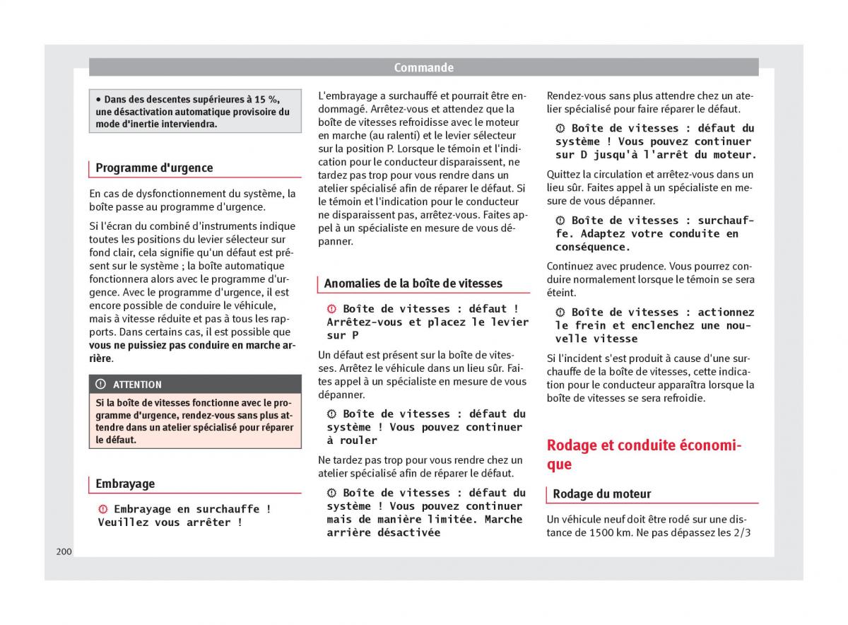 manuel du propriétaire  Seat Ateca manuel du proprietaire / page 202