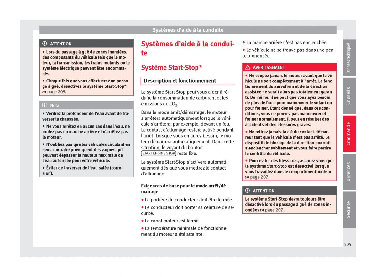 manuel du propriétaire  Seat Ateca manuel du proprietaire / page 207