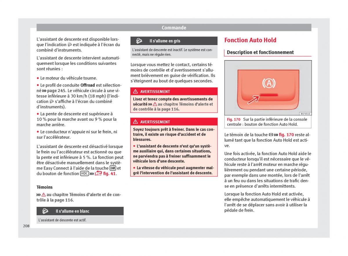 manuel du propriétaire  Seat Ateca manuel du proprietaire / page 210