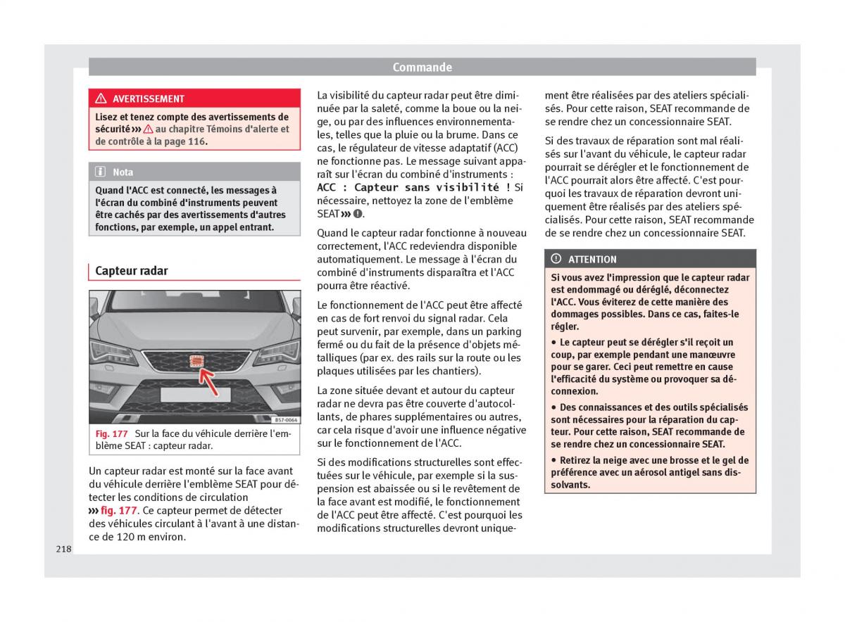 Seat Ateca manuel du proprietaire / page 220