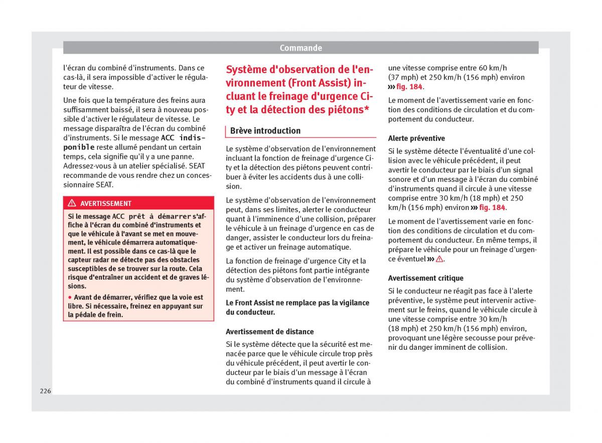 manuel du propriétaire  Seat Ateca manuel du proprietaire / page 228