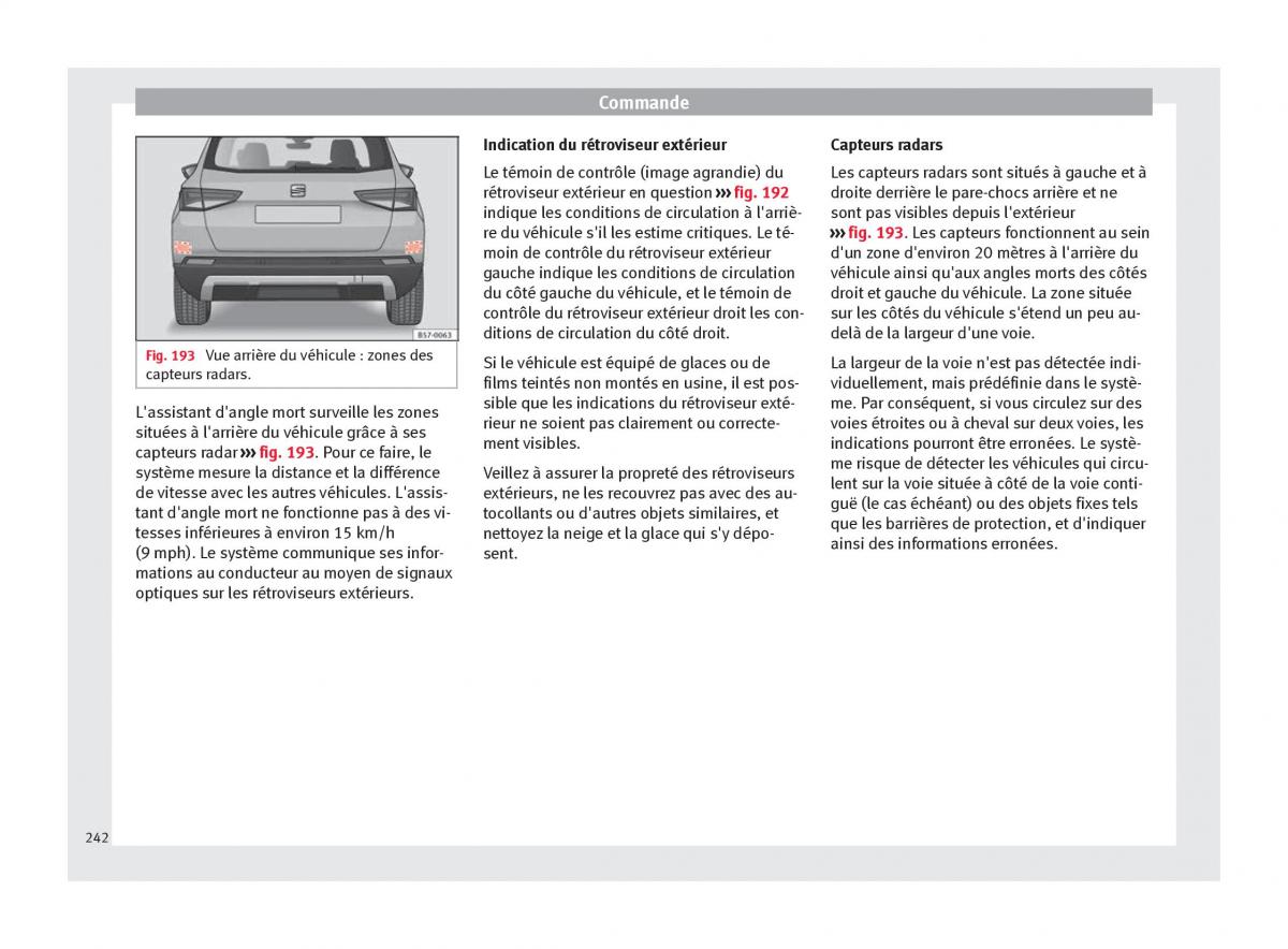 manuel du propriétaire  Seat Ateca manuel du proprietaire / page 244