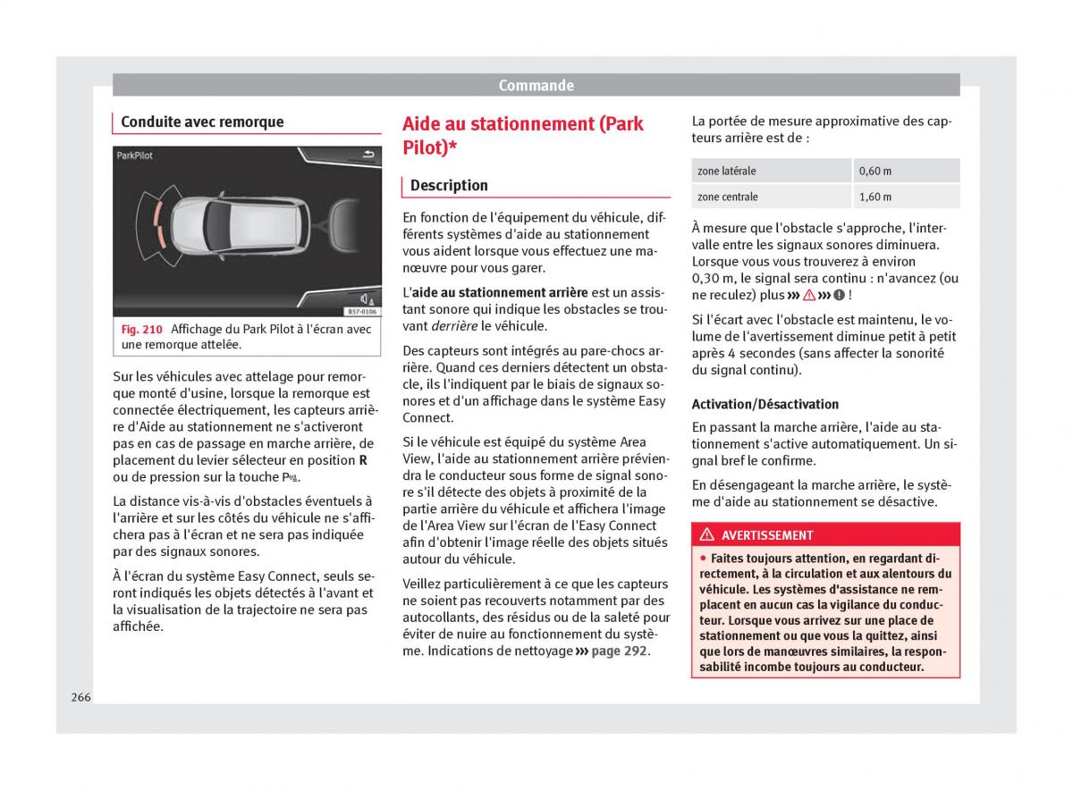 manuel du propriétaire  Seat Ateca manuel du proprietaire / page 268