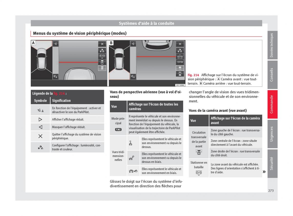 Seat Ateca manuel du proprietaire / page 275