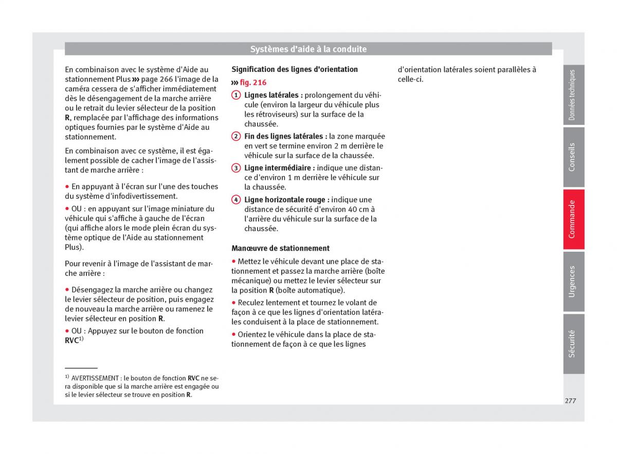 manuel du propriétaire  Seat Ateca manuel du proprietaire / page 279