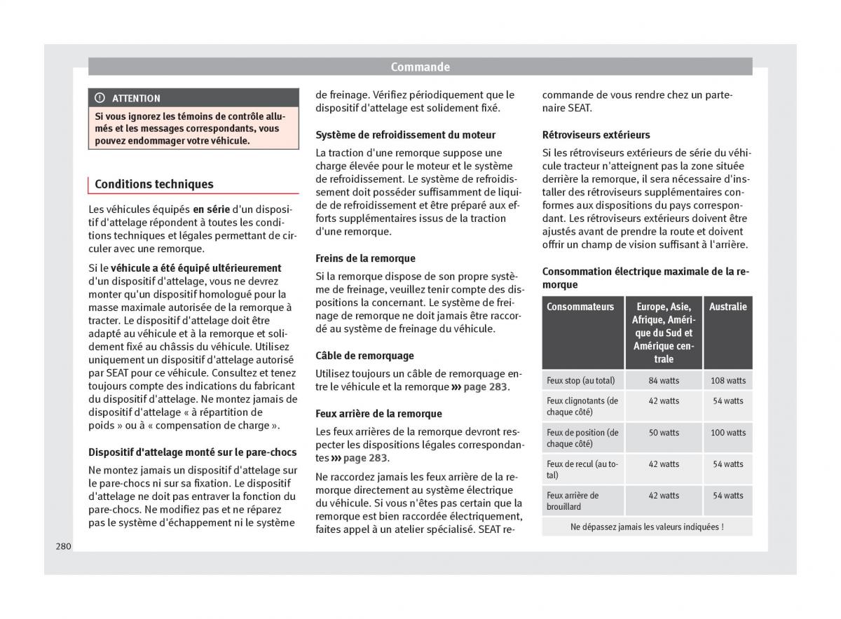 manuel du propriétaire  Seat Ateca manuel du proprietaire / page 282