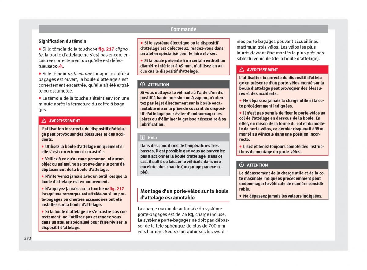 Seat Ateca manuel du proprietaire / page 284