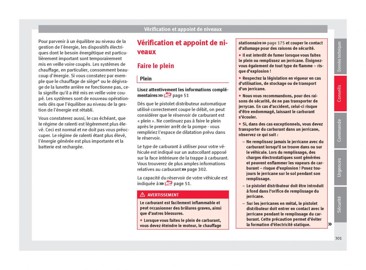 manuel du propriétaire  Seat Ateca manuel du proprietaire / page 303