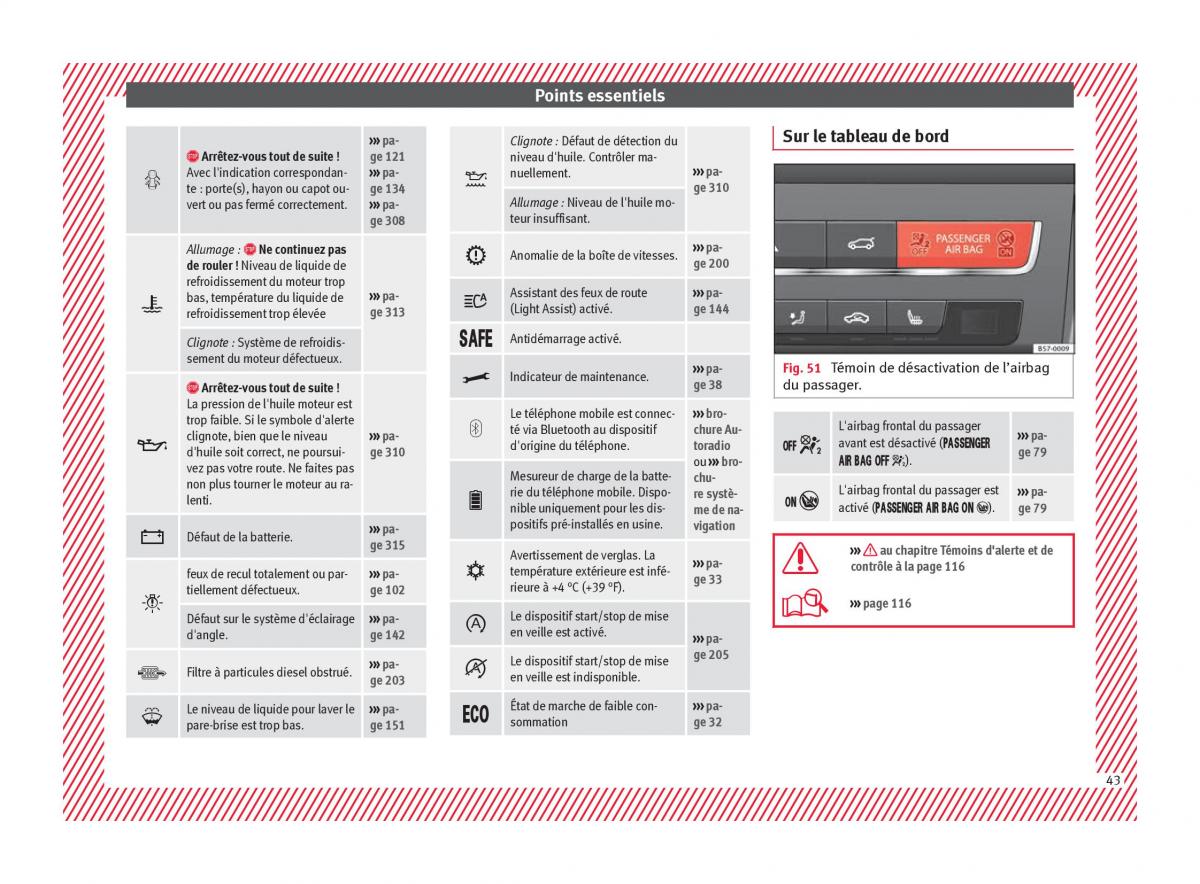 manuel du propriétaire  Seat Ateca manuel du proprietaire / page 45