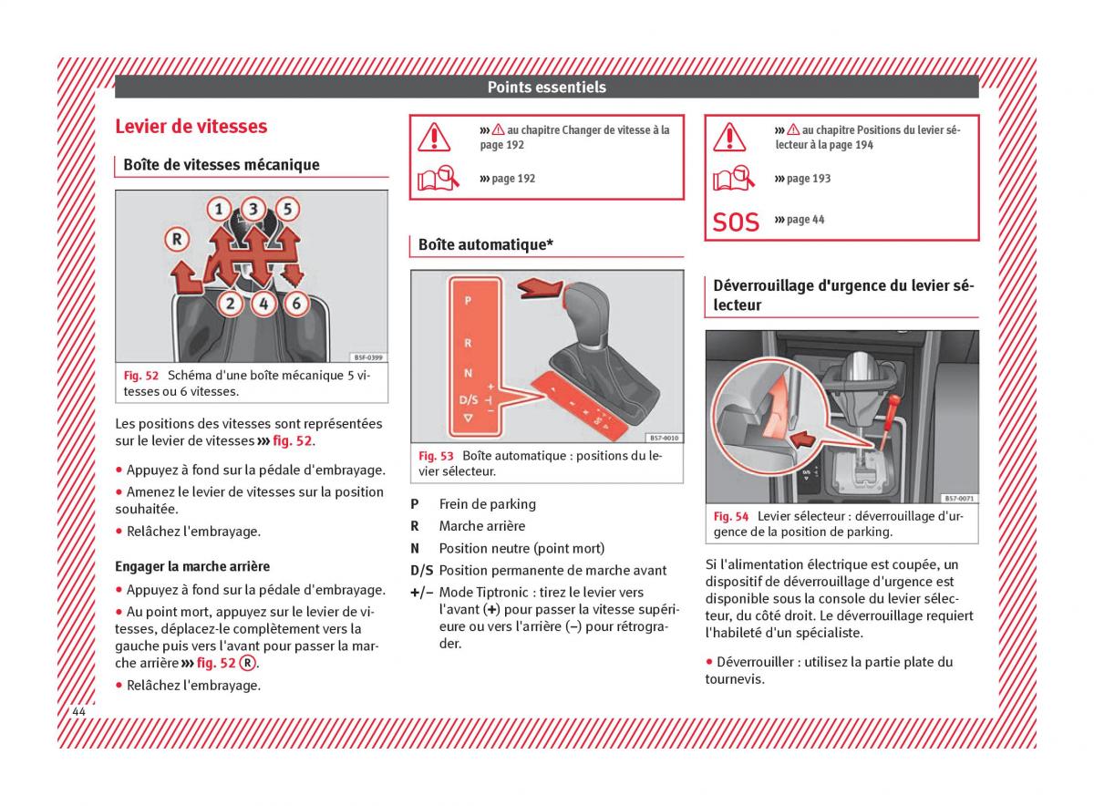 manuel du propriétaire  Seat Ateca manuel du proprietaire / page 46