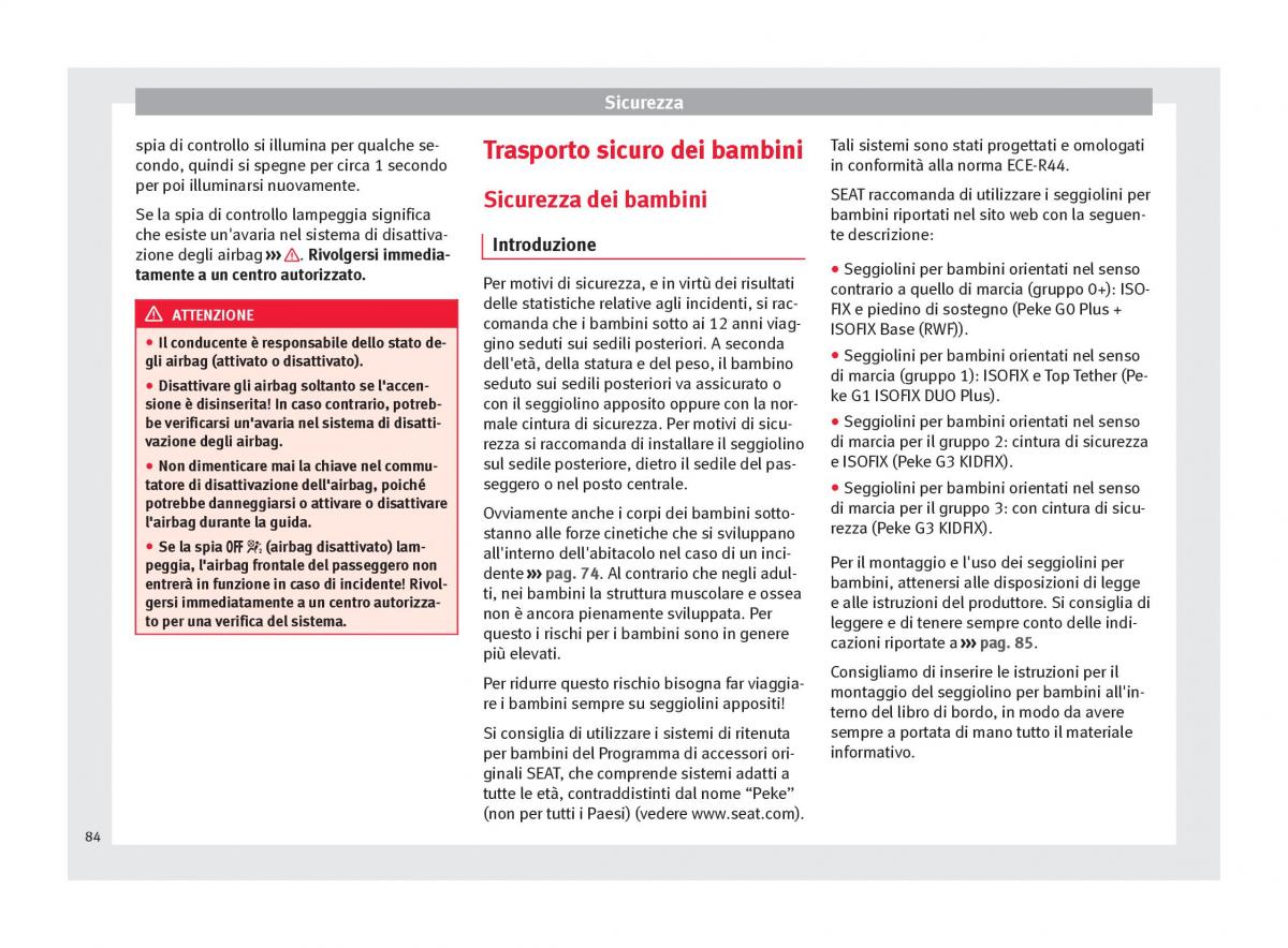 Seat Ateca manuale del proprietario / page 86