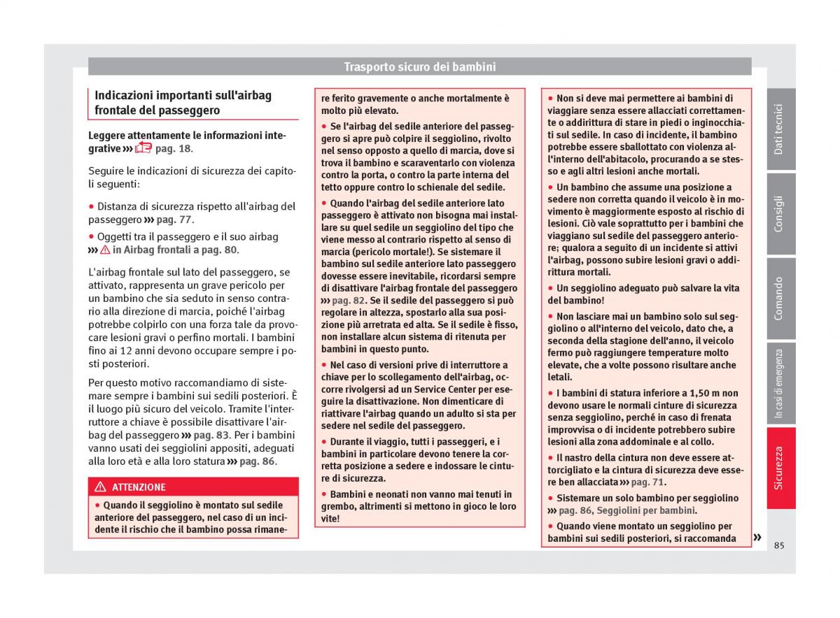 Seat Ateca manuale del proprietario / page 87