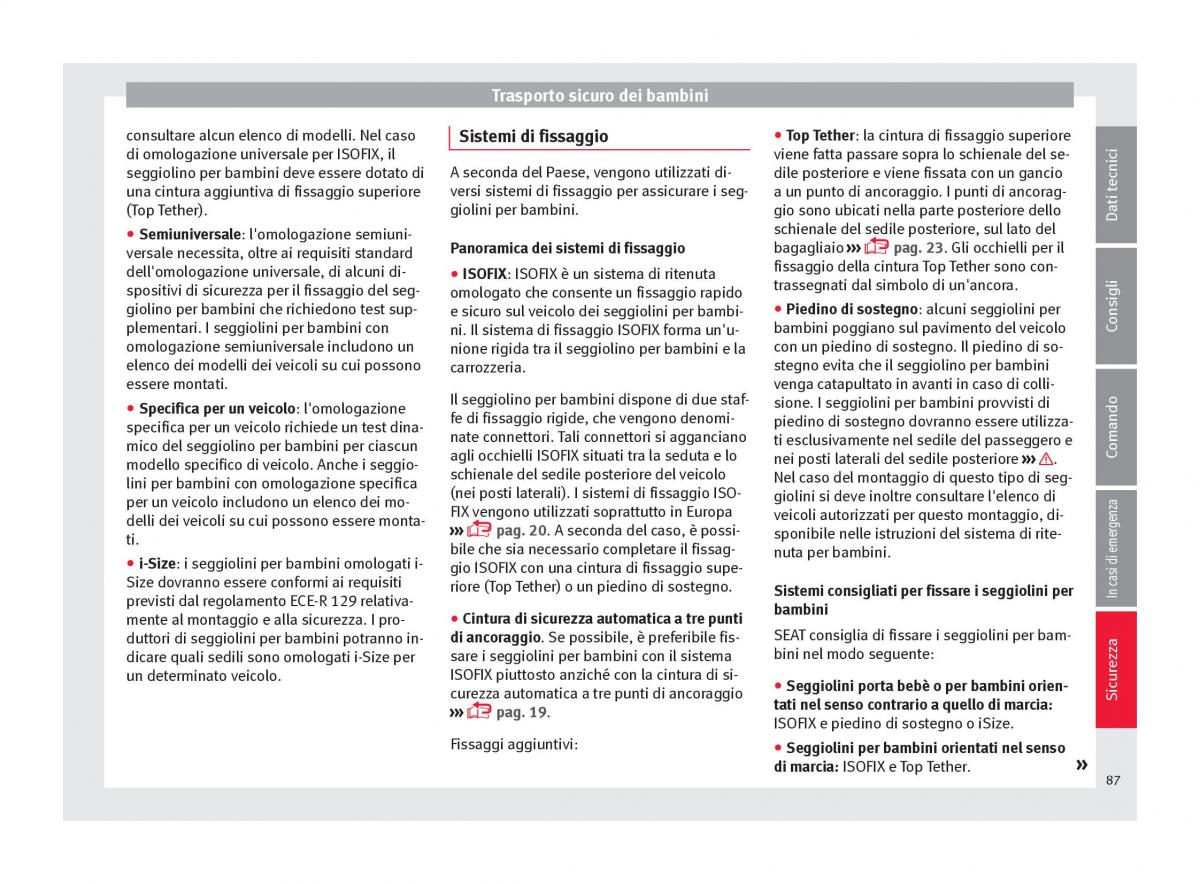 Seat Ateca manuale del proprietario / page 89