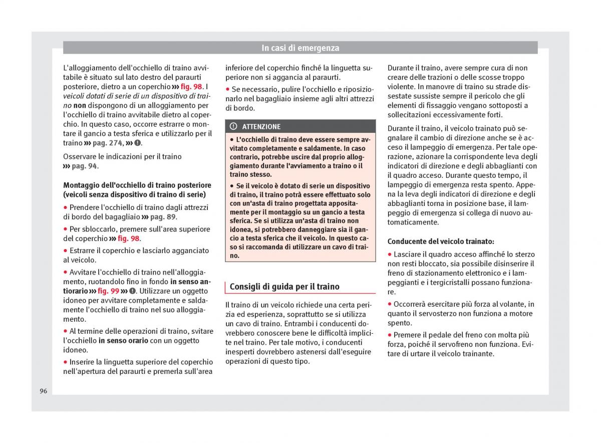 Seat Ateca manuale del proprietario / page 98