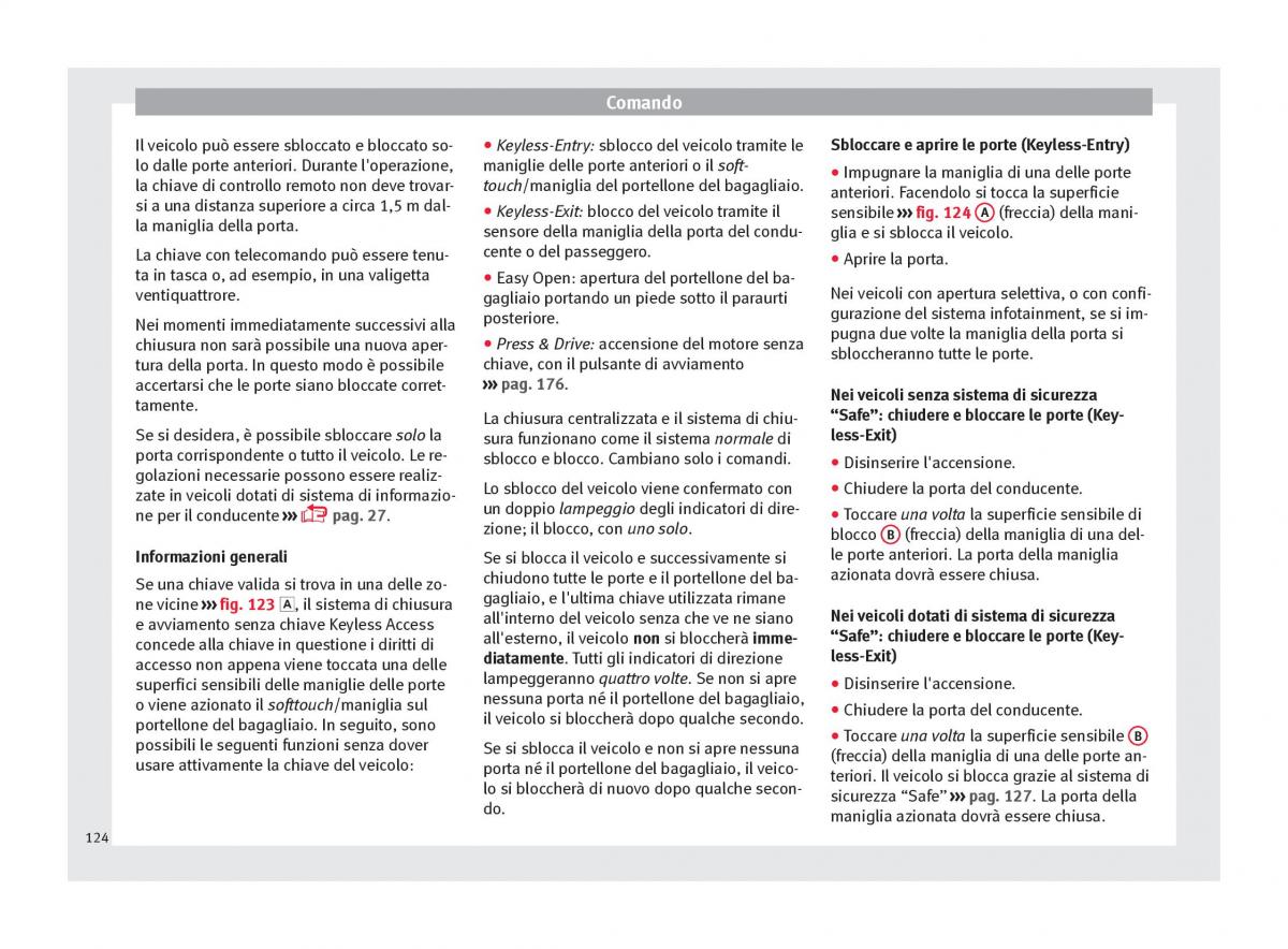 Seat Ateca manuale del proprietario / page 126