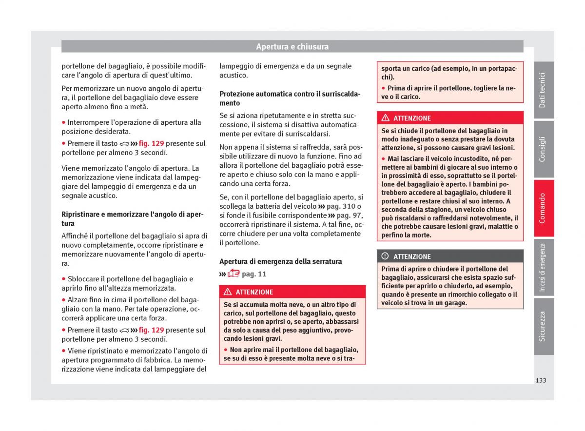 Seat Ateca manuale del proprietario / page 135