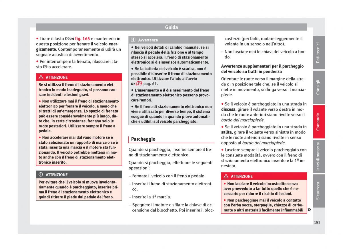 Seat Ateca manuale del proprietario / page 185