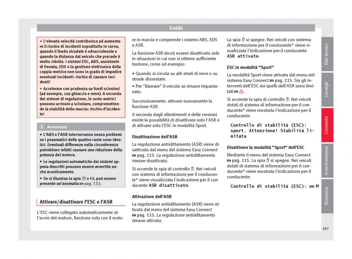 Seat Ateca manuale del proprietario / page 189