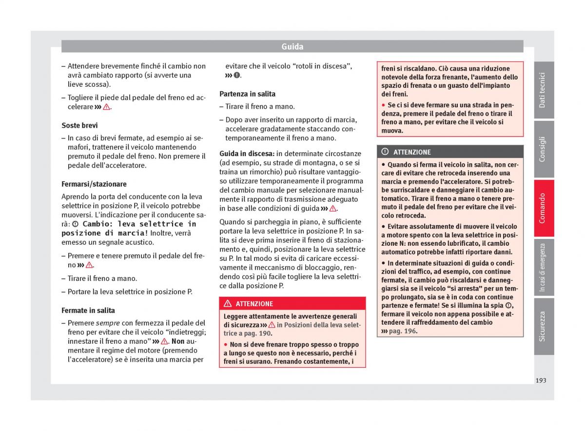 Seat Ateca manuale del proprietario / page 195