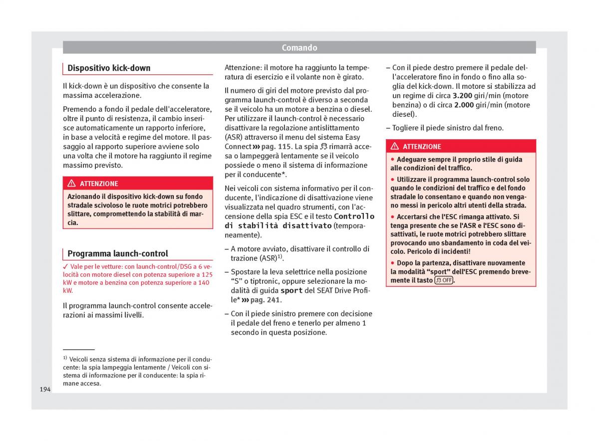 Seat Ateca manuale del proprietario / page 196