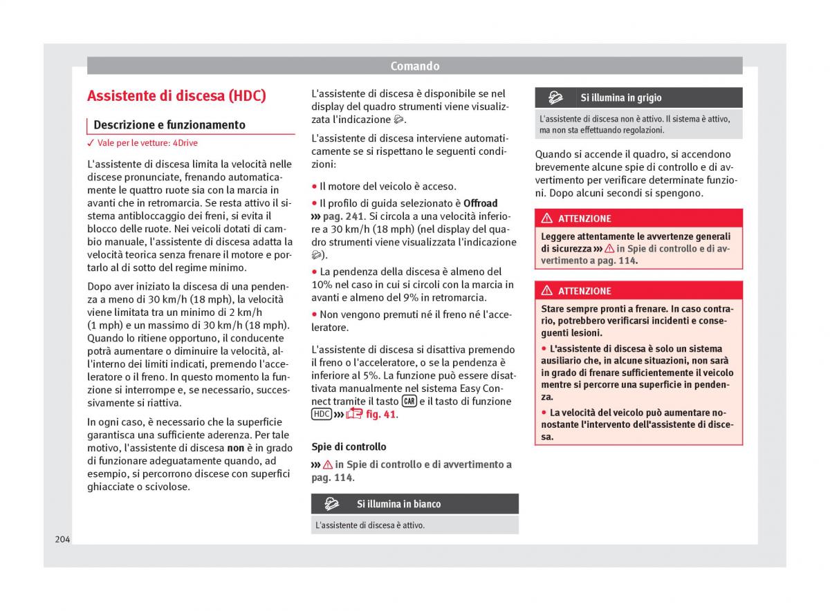 Seat Ateca manuale del proprietario / page 206