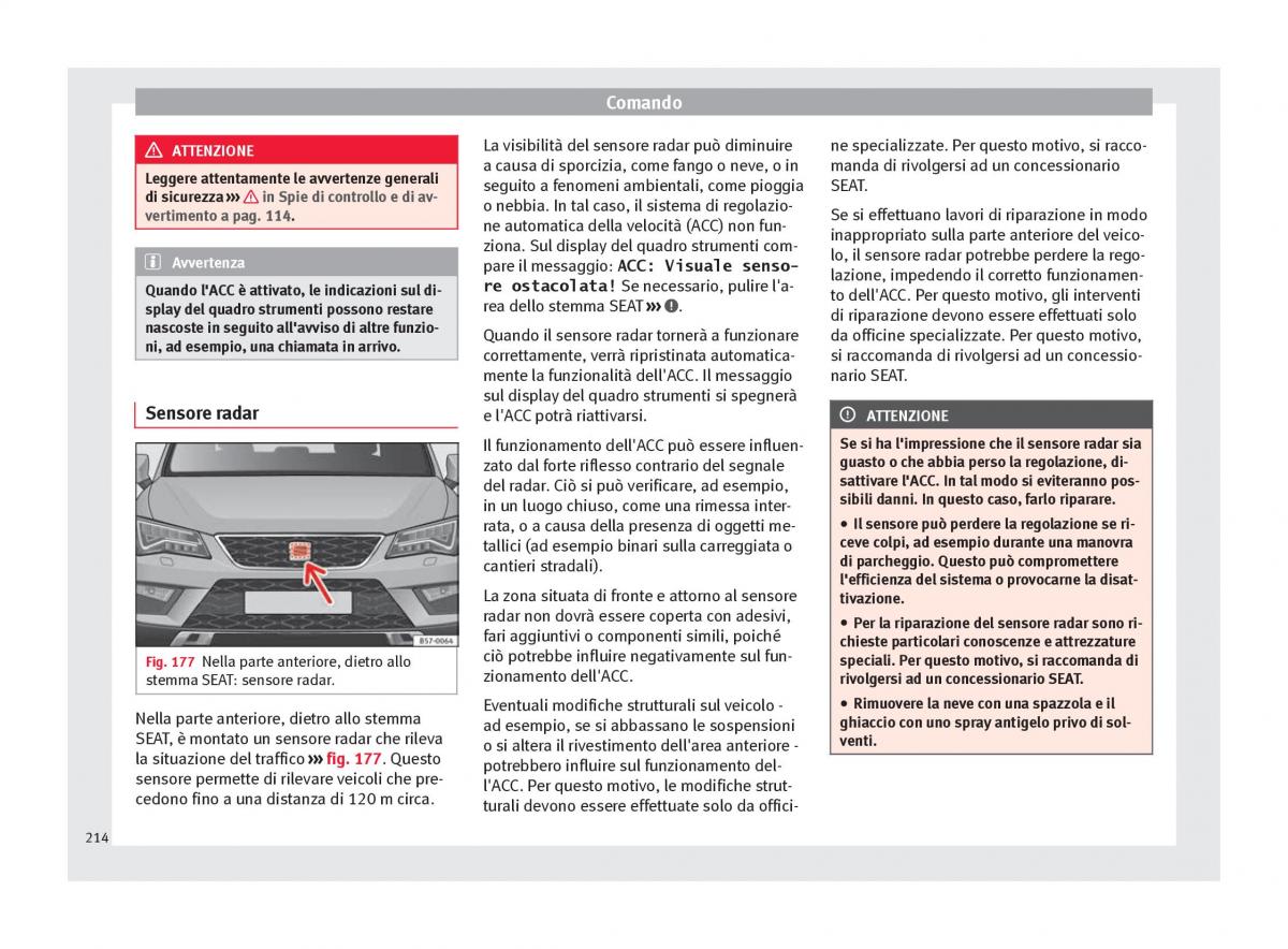 Seat Ateca manuale del proprietario / page 216