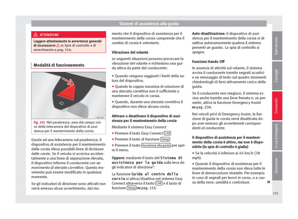 Seat Ateca manuale del proprietario / page 233