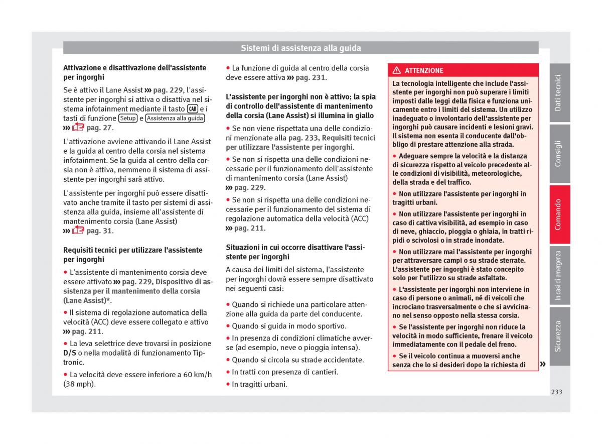 Seat Ateca manuale del proprietario / page 235