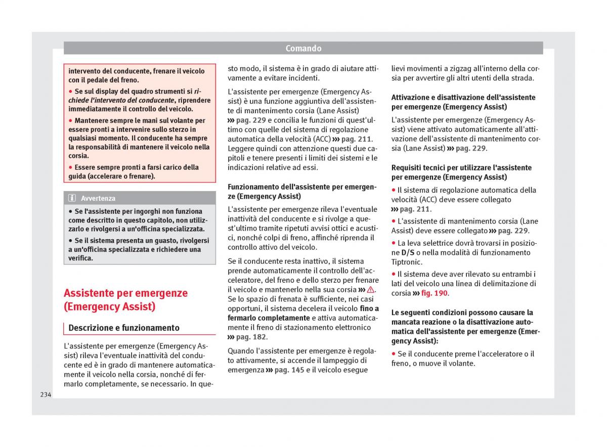 Seat Ateca manuale del proprietario / page 236