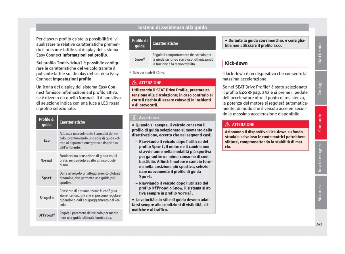 Seat Ateca manuale del proprietario / page 245