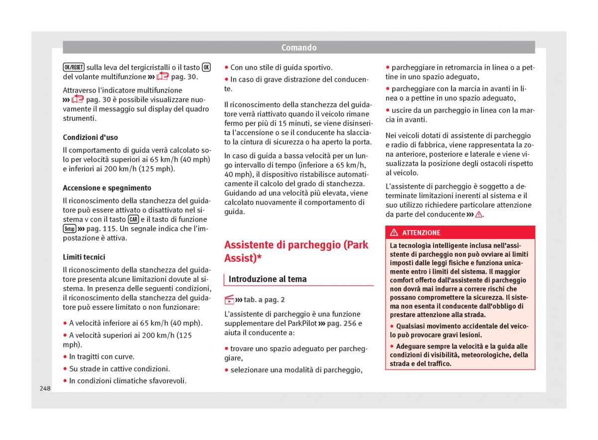 Seat Ateca manuale del proprietario / page 250