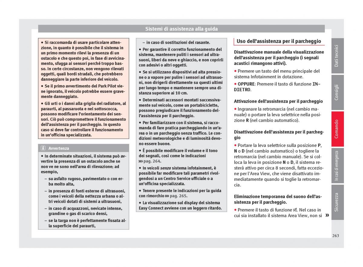 Seat Ateca manuale del proprietario / page 265