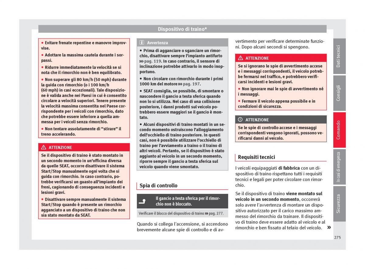 Seat Ateca manuale del proprietario / page 277