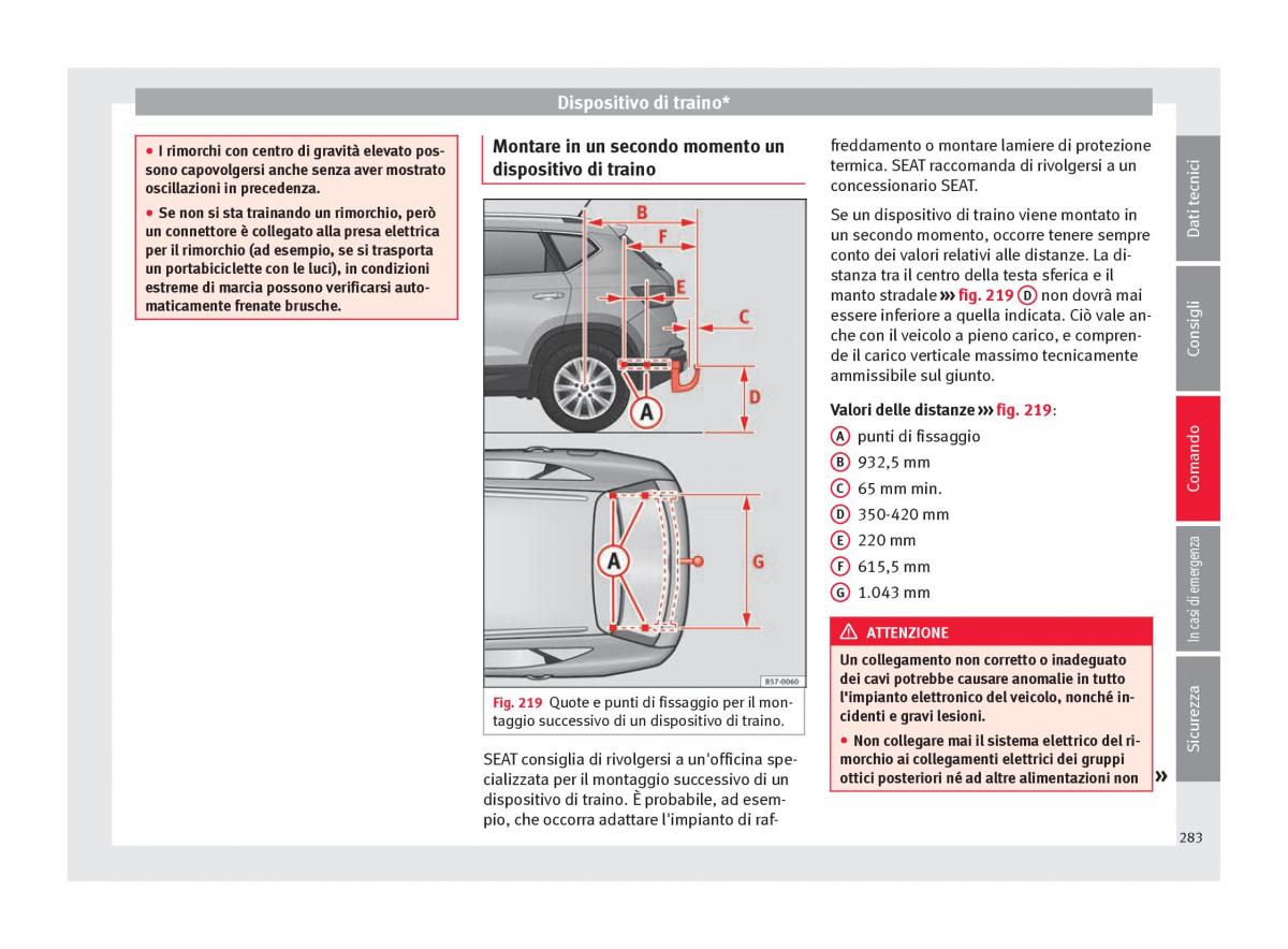 Seat Ateca manuale del proprietario / page 285