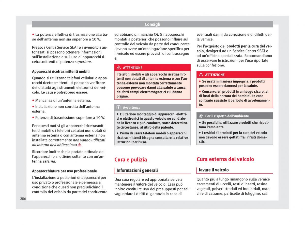 Seat Ateca manuale del proprietario / page 288