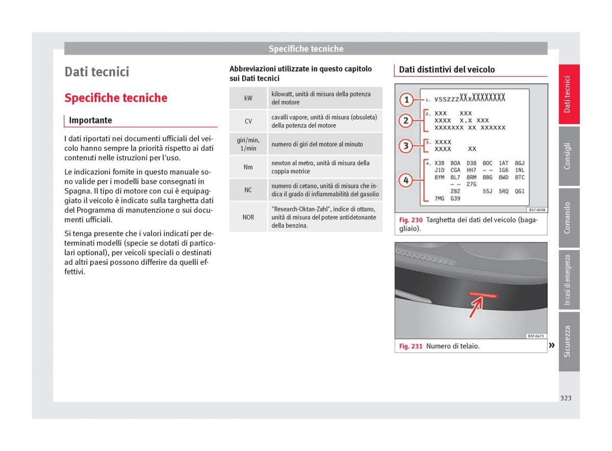 Seat Ateca manuale del proprietario / page 325