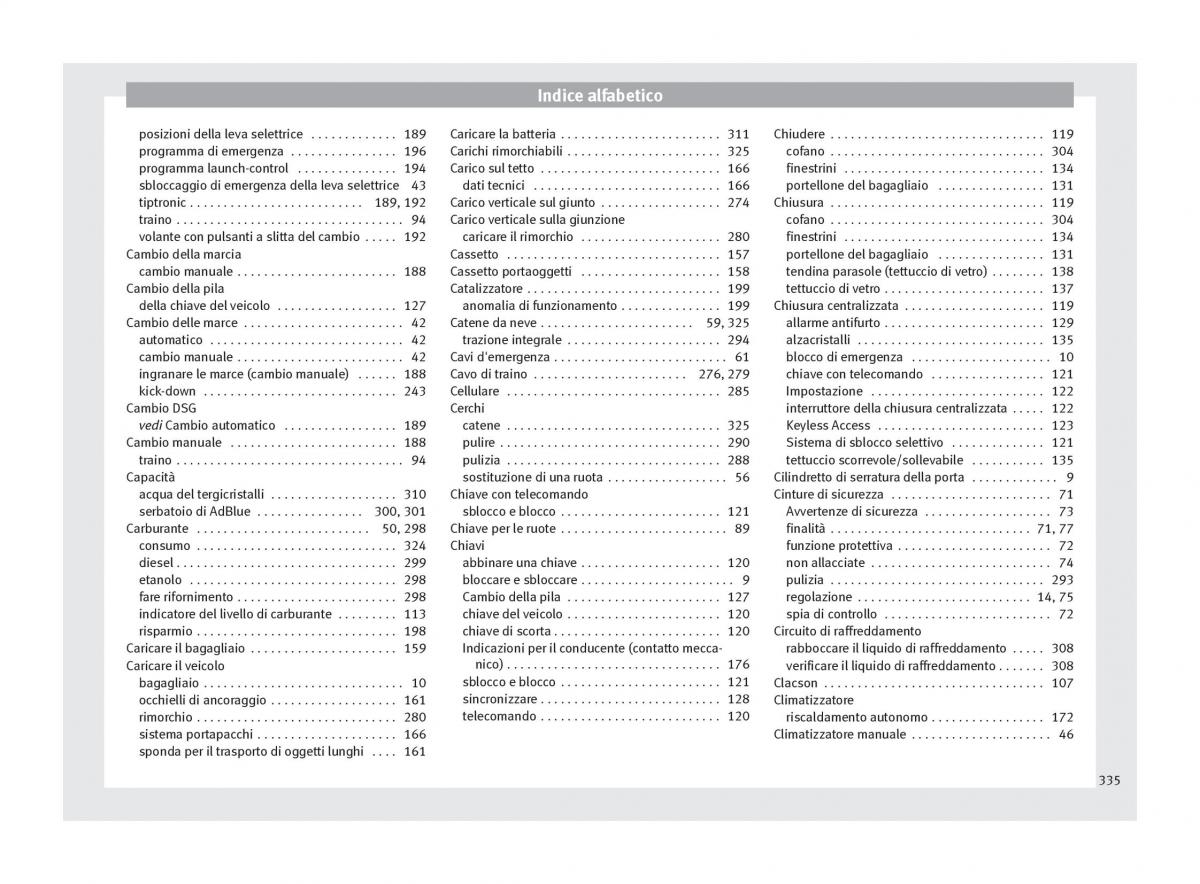 Seat Ateca manuale del proprietario / page 337