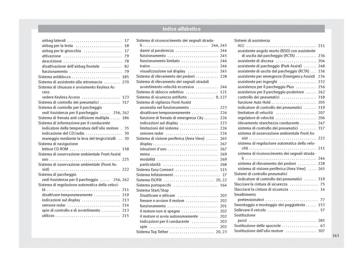 Seat Ateca manuale del proprietario / page 345