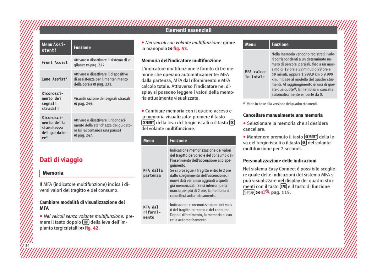 Seat Ateca manuale del proprietario / page 36