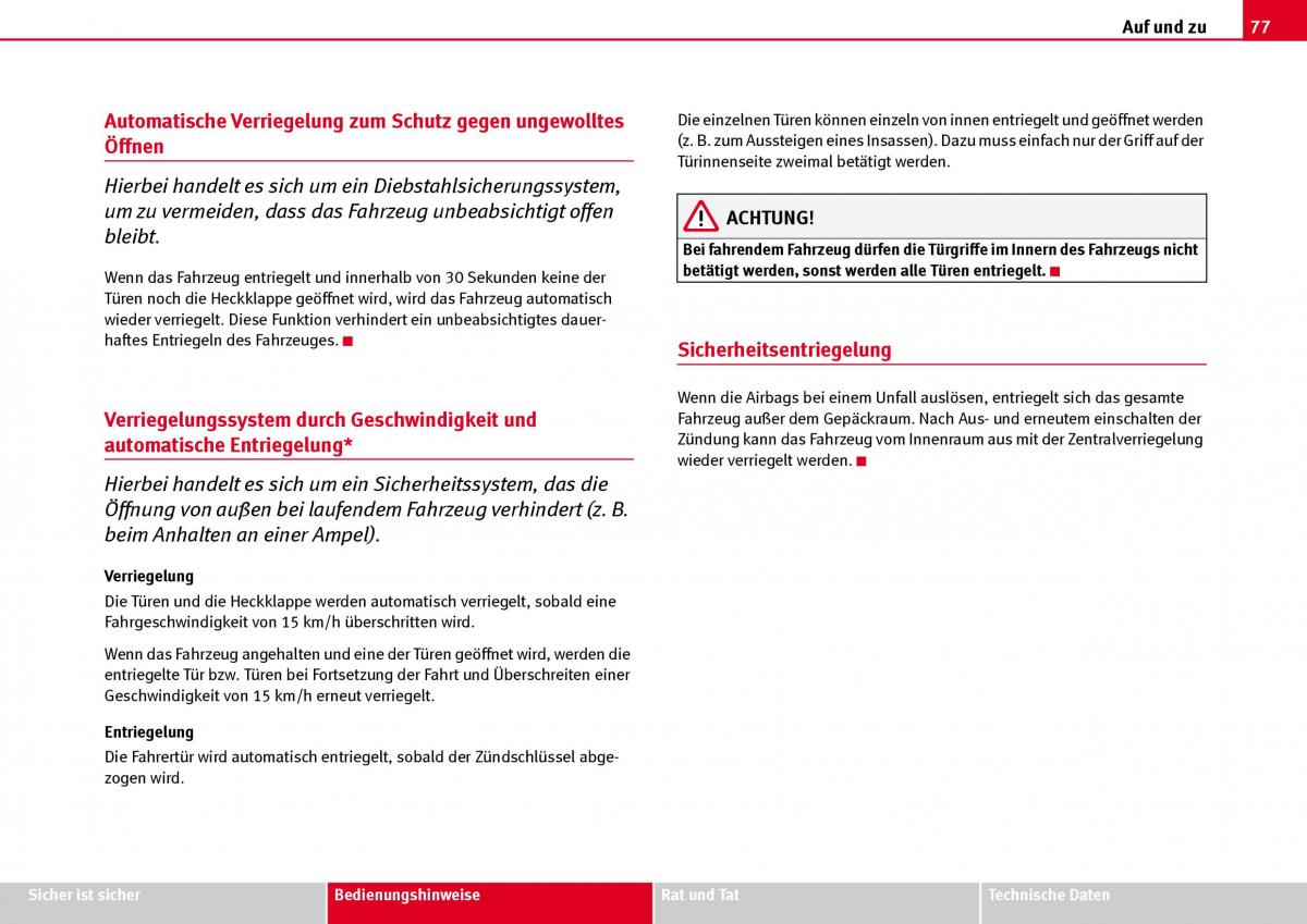 Seat Ibiza III 3 Handbuch / page 79