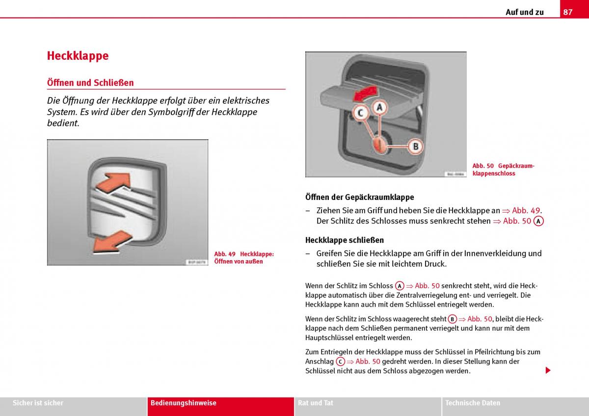 Seat Ibiza III 3 Handbuch / page 89