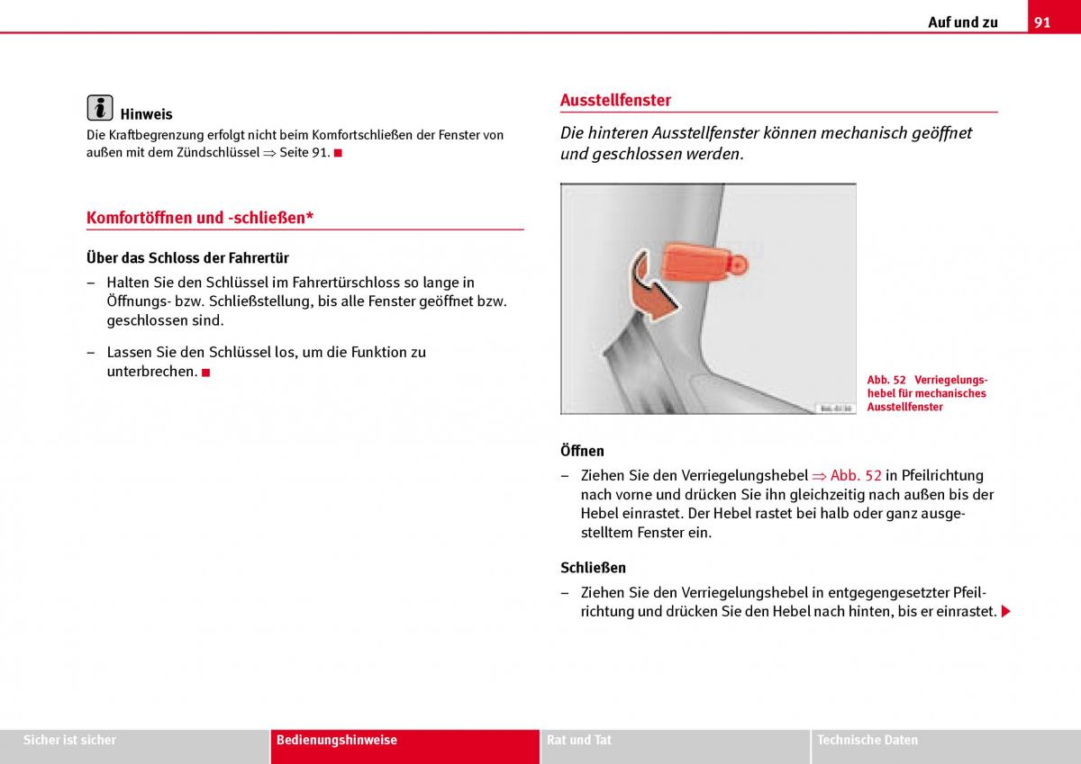 Seat Ibiza III 3 Handbuch / page 93