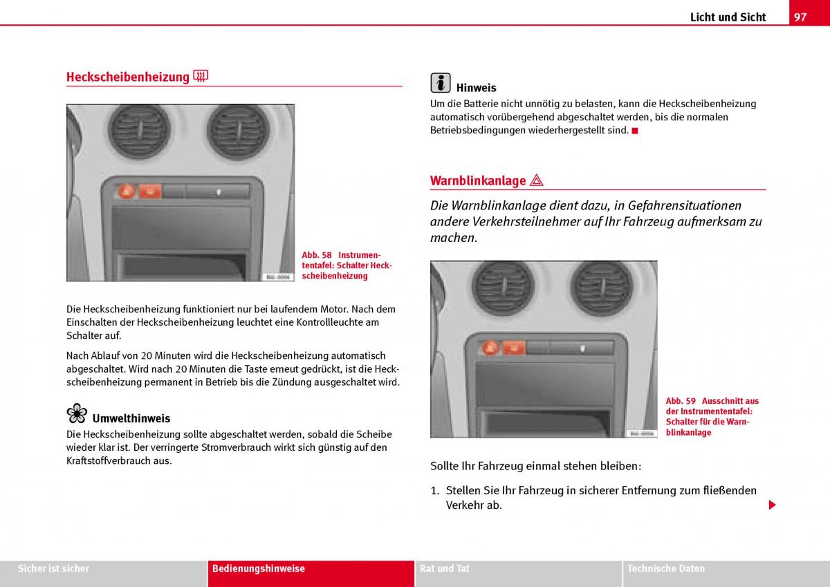 Seat Ibiza III 3 Handbuch / page 99