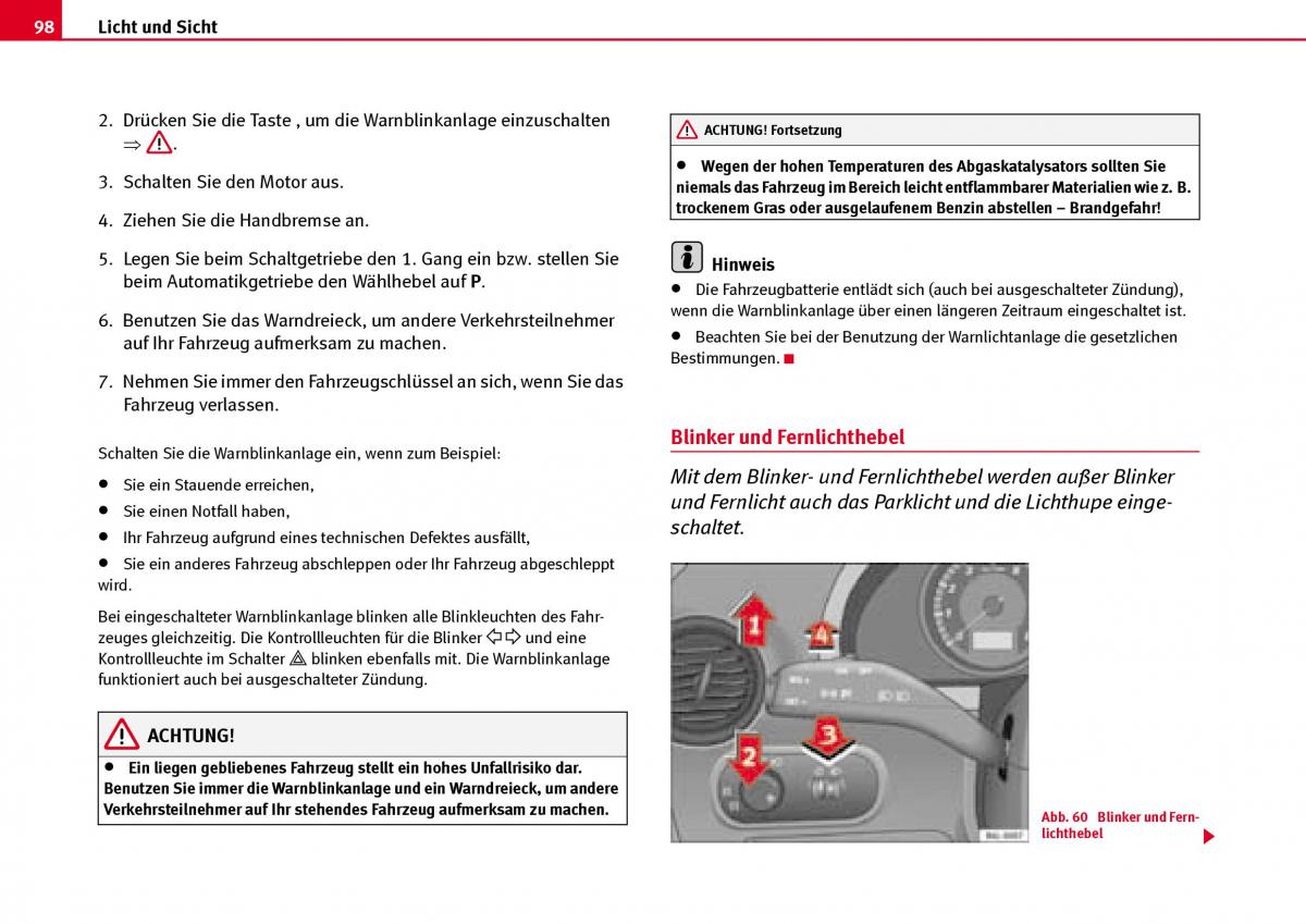 Seat Ibiza III 3 Handbuch / page 100