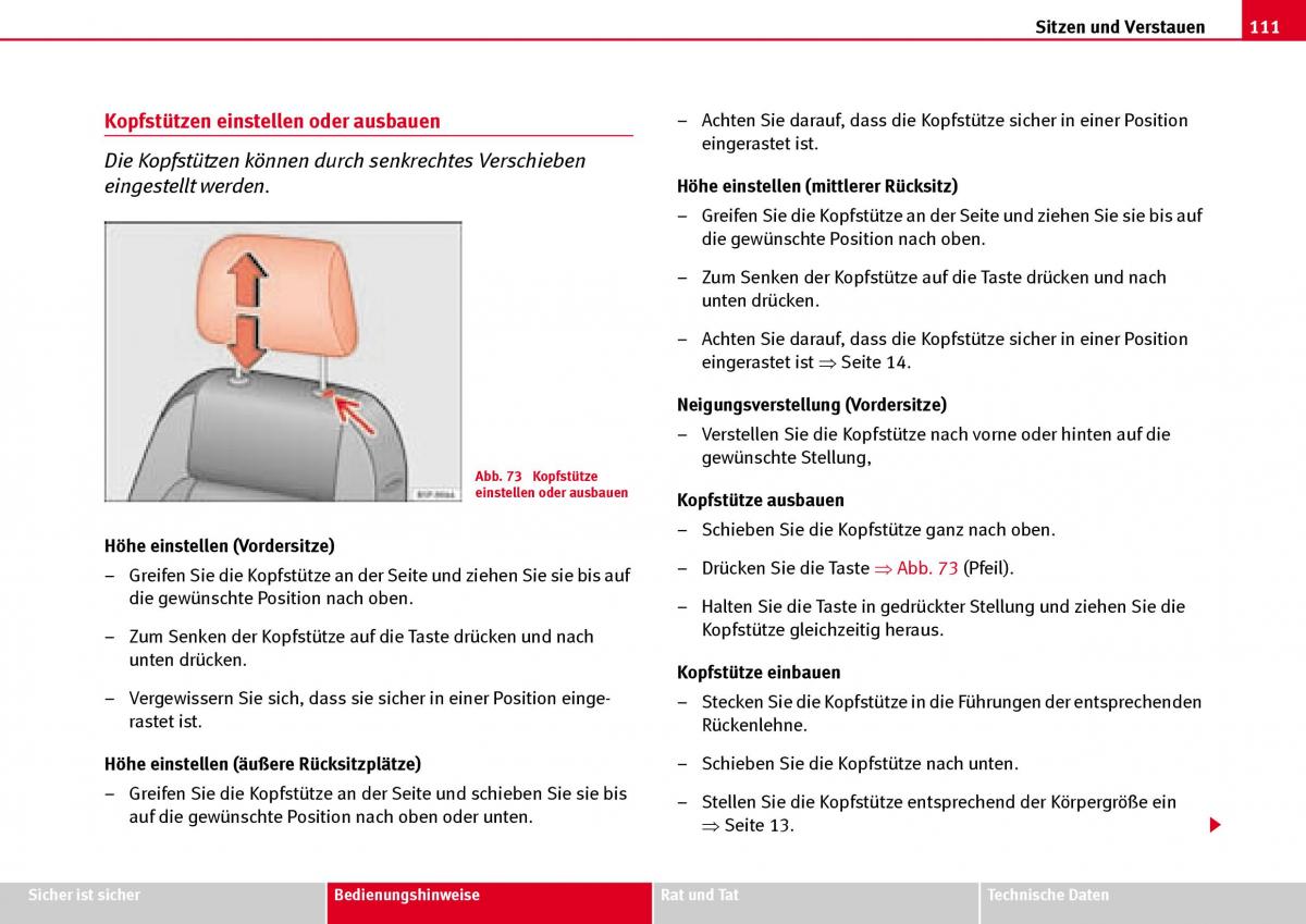 Seat Ibiza III 3 Handbuch / page 113