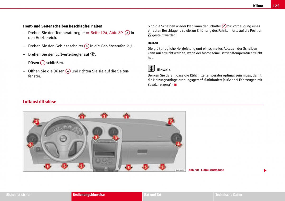 Seat Ibiza III 3 Handbuch / page 127