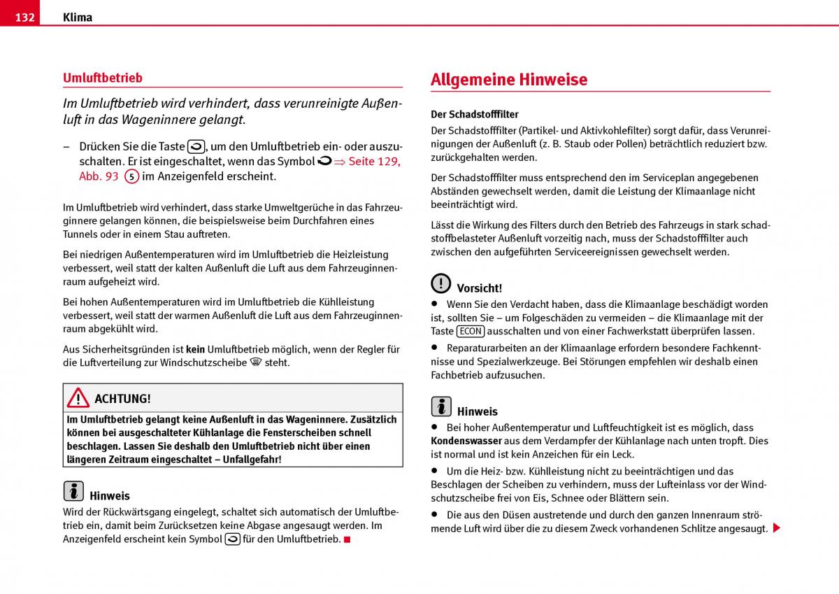 Seat Ibiza III 3 Handbuch / page 134