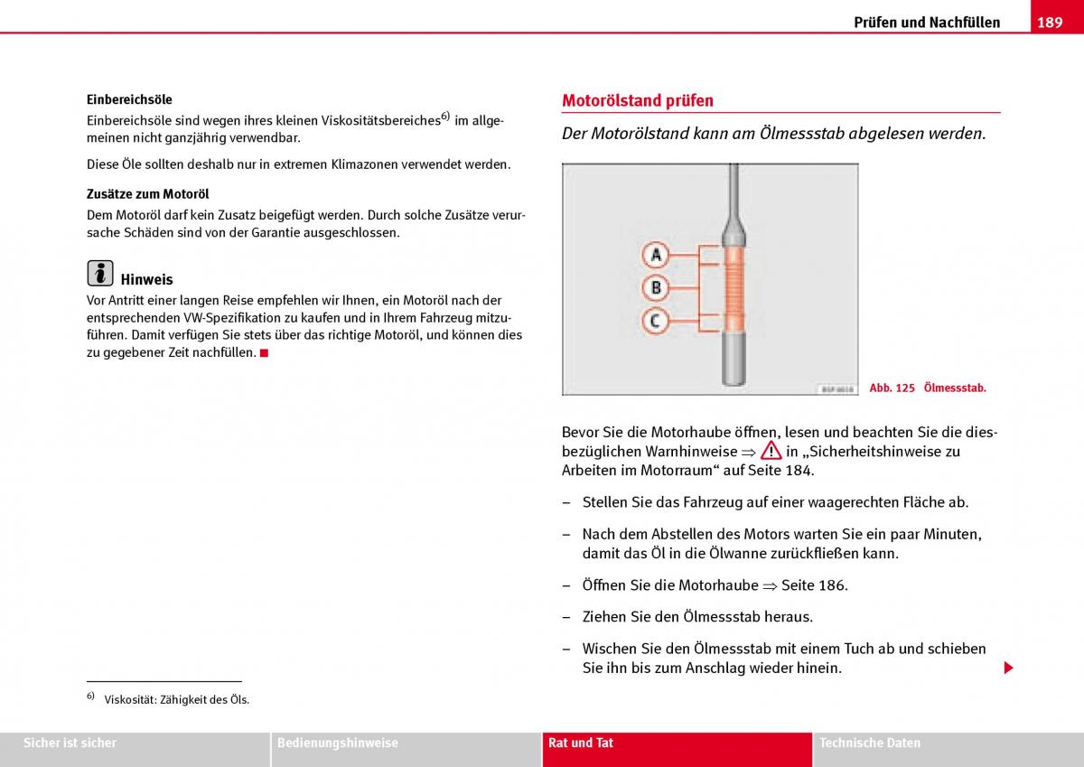 Seat Ibiza III 3 Handbuch / page 191