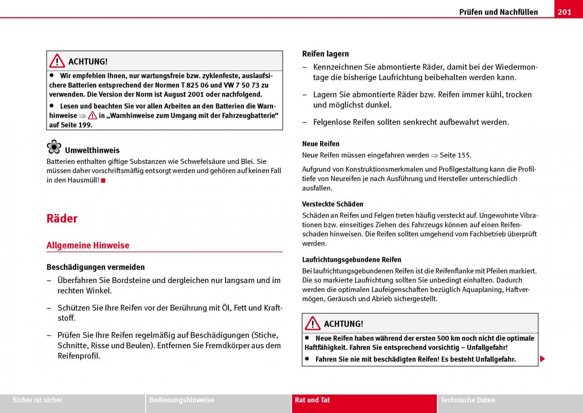 Seat Ibiza III 3 Handbuch / page 203